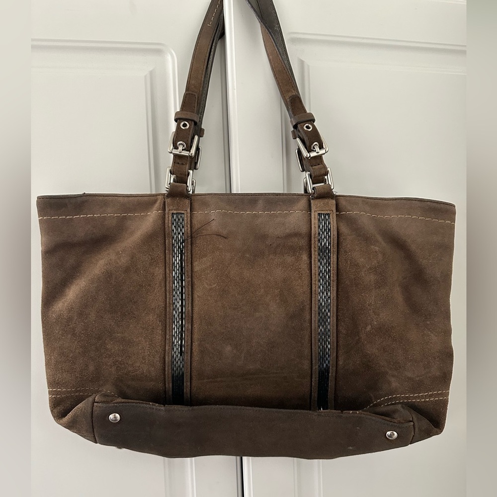 2005 Vintage Coach brown suede handbag/shoulder bag - Picture 4 of 13